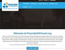 Tablet Screenshot of prescribetoprevent.org